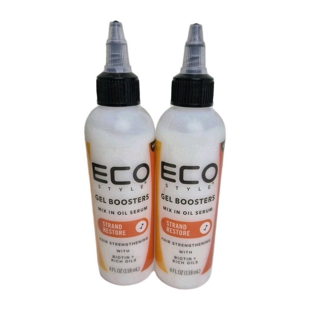 2 Bottles Eco Style strand, restore gel boosters mix in oil serum 4oz strengthen